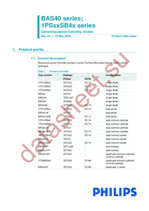 BAS40W T/R datasheet  